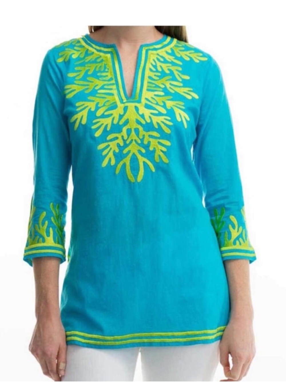 Gretchen Scott Women's The Reef Embroidered Tunic small